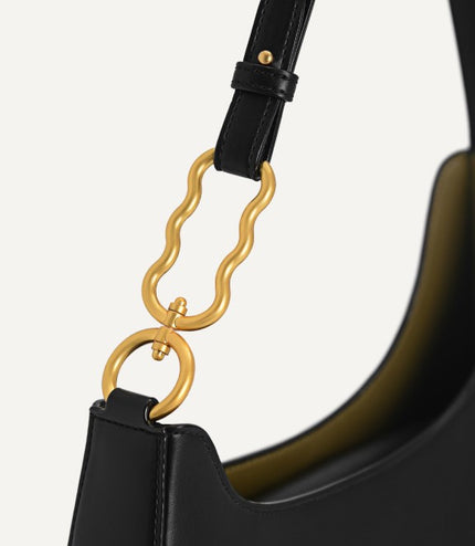 Chain Accent Hobo Bag
