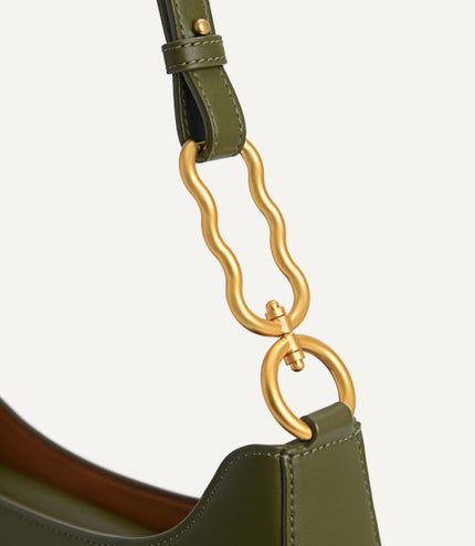 Chain Accent Hobo Bag