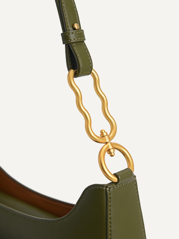Chain Accent Hobo Bag