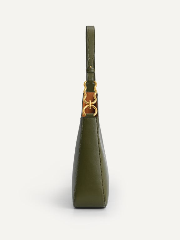 Chain Accent Hobo Bag
