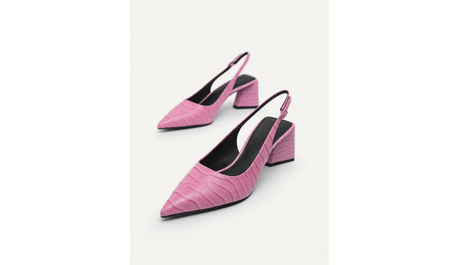 Leather Pointed Slingback Pumps