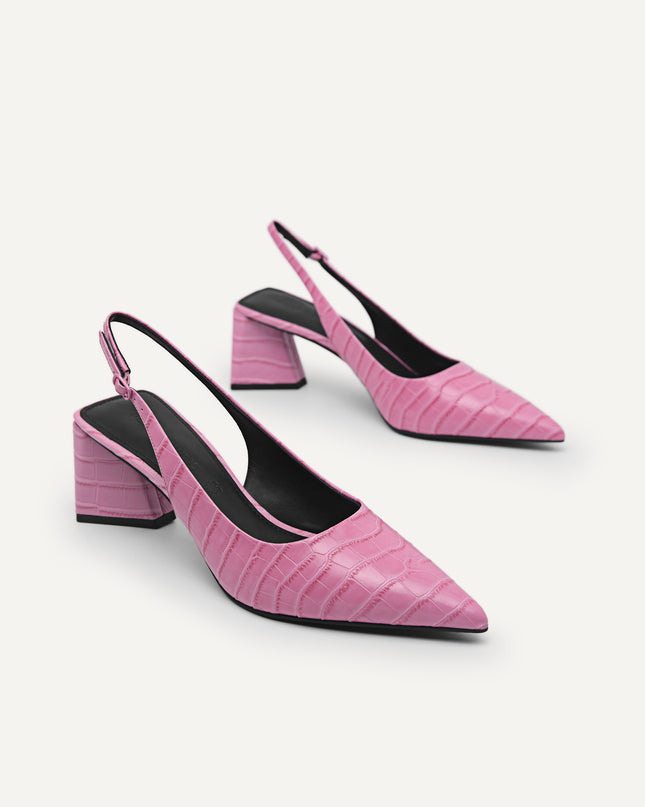 Leather Pointed Slingback Pumps