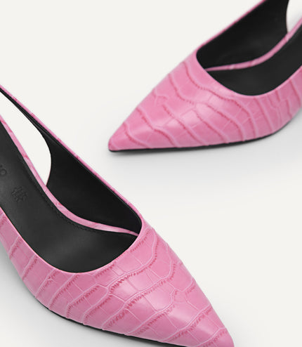 Leather Pointed Slingback Pumps