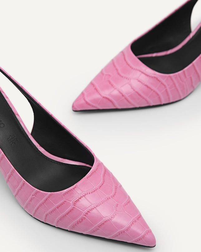 Leather Pointed Slingback Pumps
