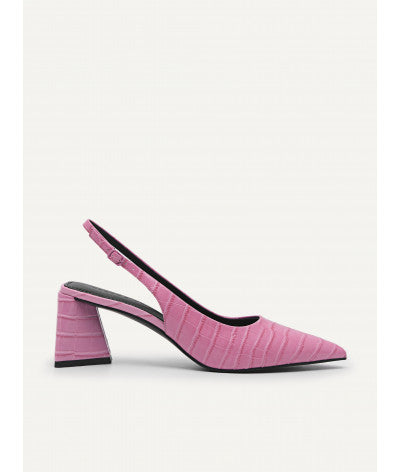 Leather Pointed Slingback Pumps