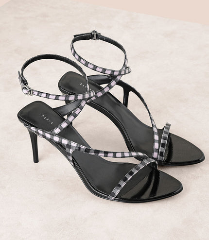 Checkered Strappy Heels