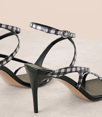 Checkered Strappy Heels