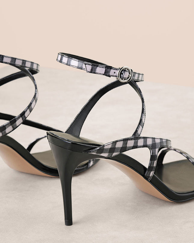 Checkered Strappy Heels
