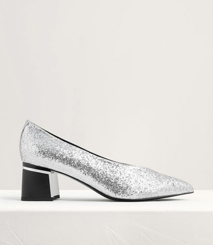Leather Cap Toe Pumps