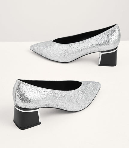 Leather Cap Toe Pumps