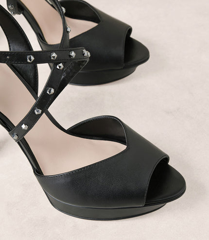 Studded Cross Strap Heels