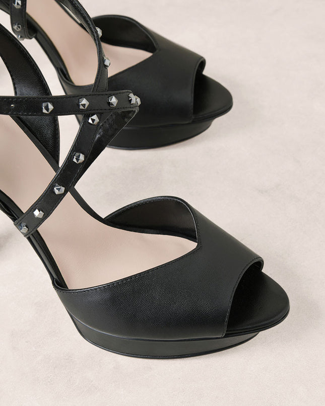 Studded Cross Strap Heels