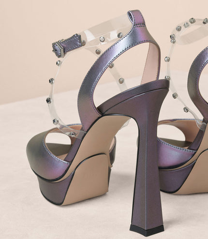 Studded Cross Strap Heels