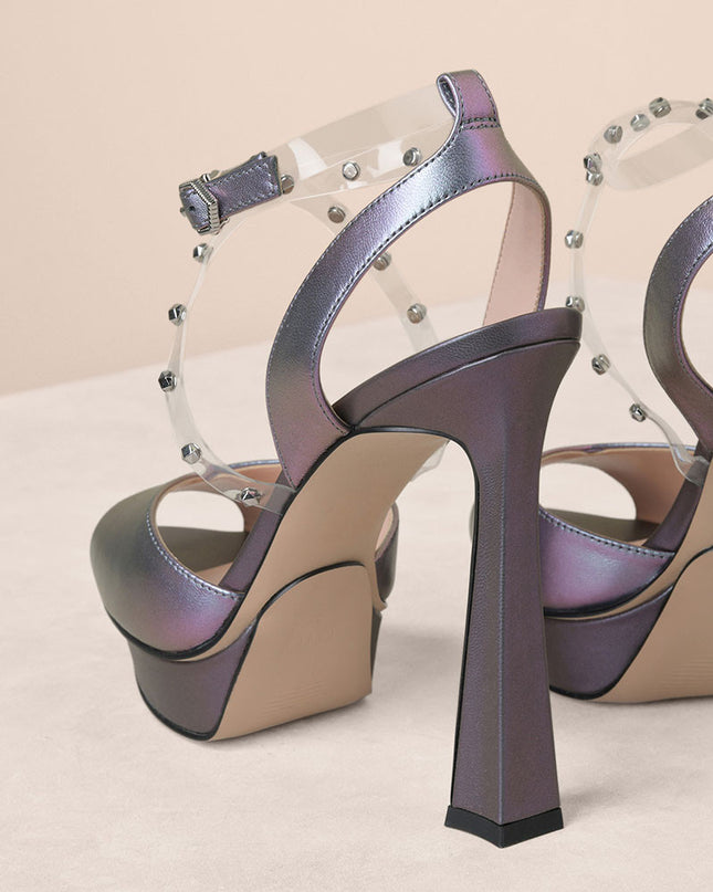Studded Cross Strap Heels