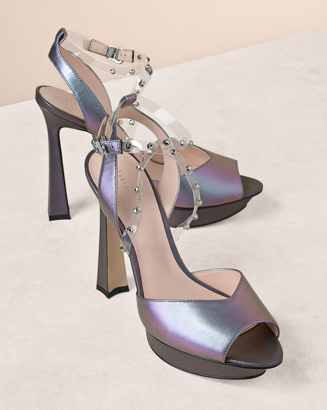 Studded Cross Strap Heels