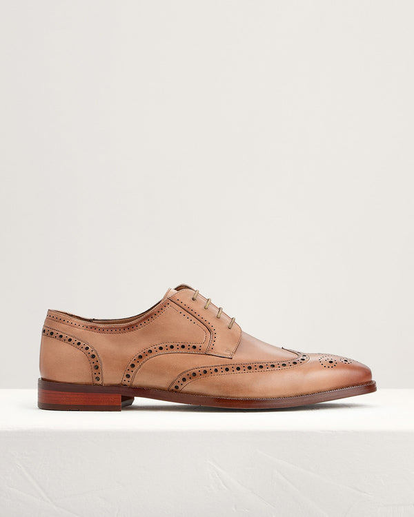 Leather Brogues - Camel