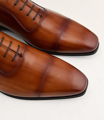 Leather Cap Toe Shoes