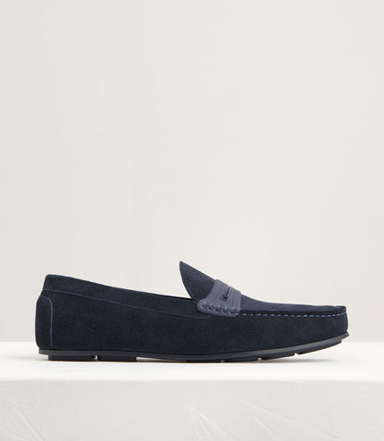 Side Buckled Suede Moccasins