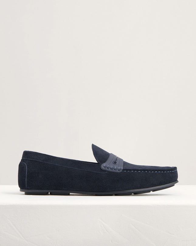Side Buckled Suede Moccasins