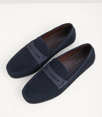 Side Buckled Suede Moccasins