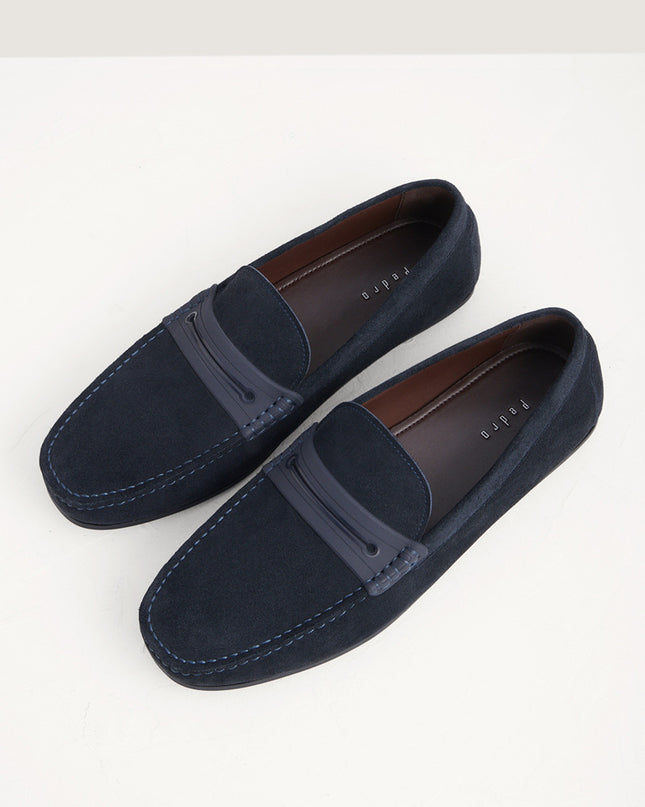 Side Buckled Suede Moccasins