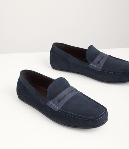 Side Buckled Suede Moccasins