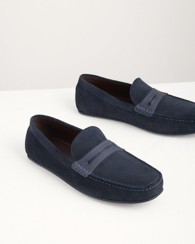 Side Buckled Suede Moccasins