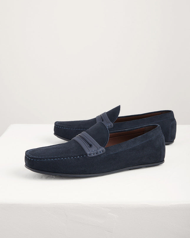 Side Buckled Suede Moccasins