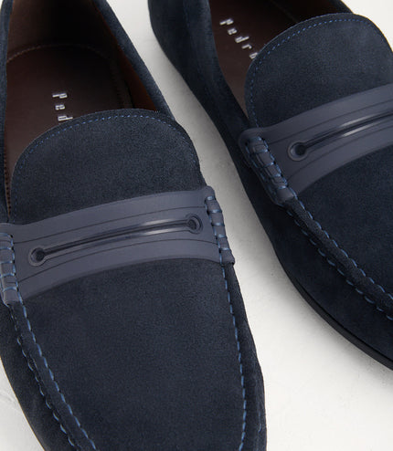 Side Buckled Suede Moccasins
