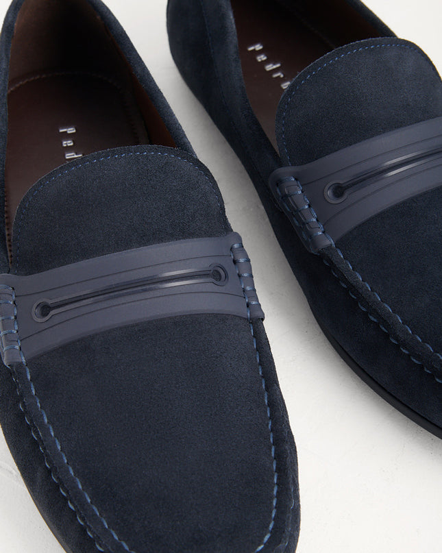 Side Buckled Suede Moccasins
