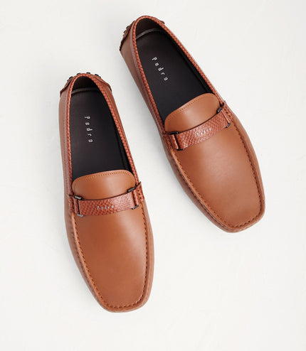 leather Textured Moccasins
