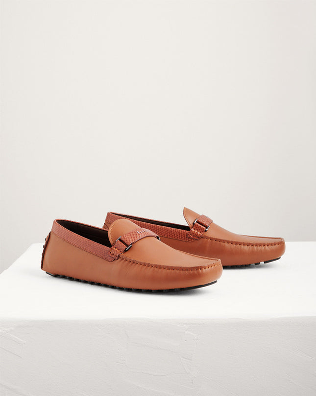 leather Textured Moccasins