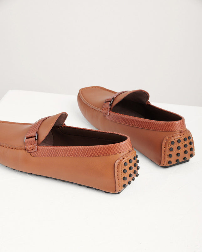leather Textured Moccasins