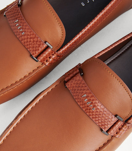 leather Textured Moccasins
