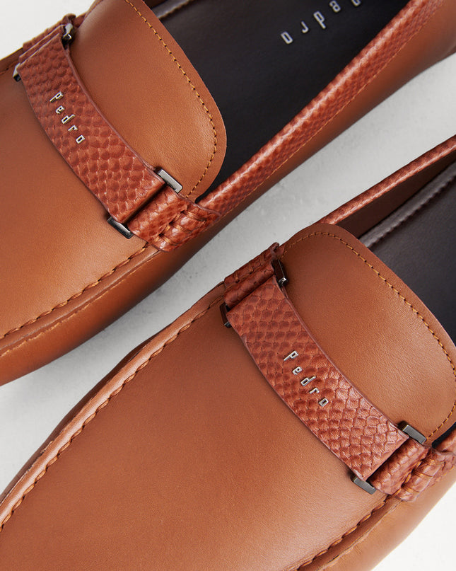 leather Textured Moccasins