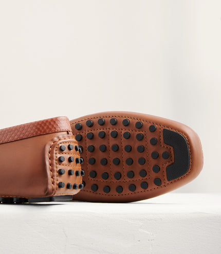 leather Textured Moccasins