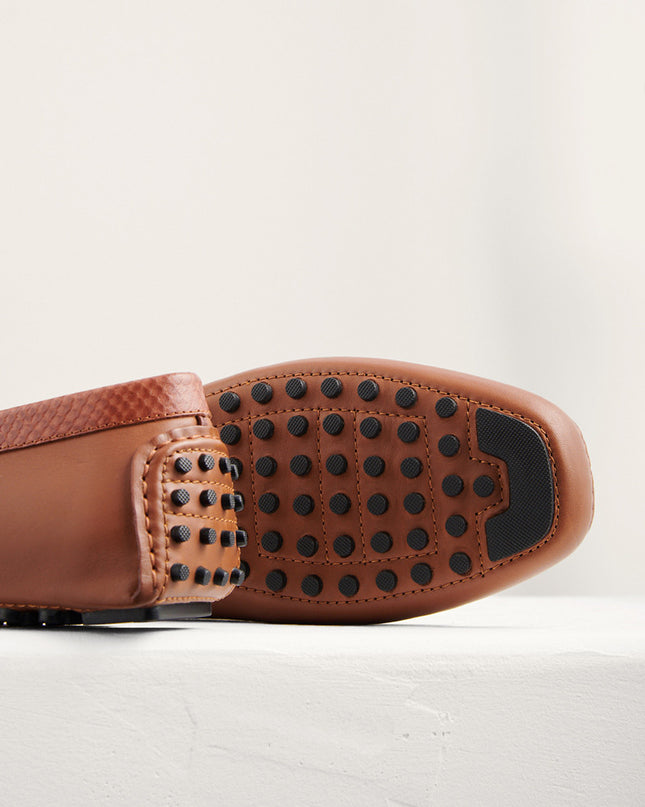 leather Textured Moccasins