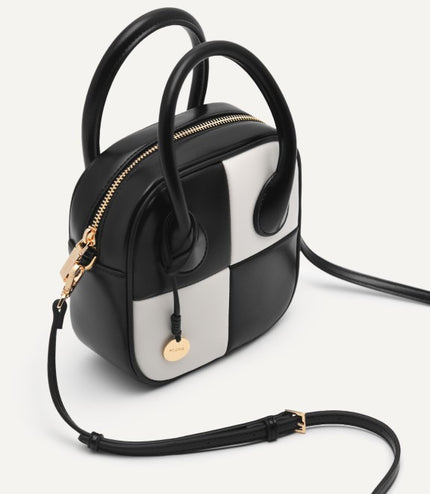Mini Panelled Top Handle Bag
