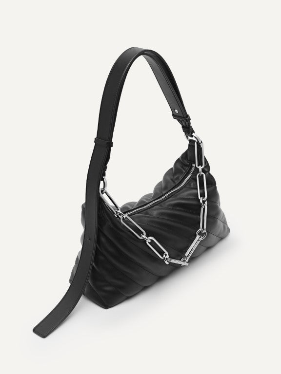 Quilted Shoulder Bag with Chain Strap