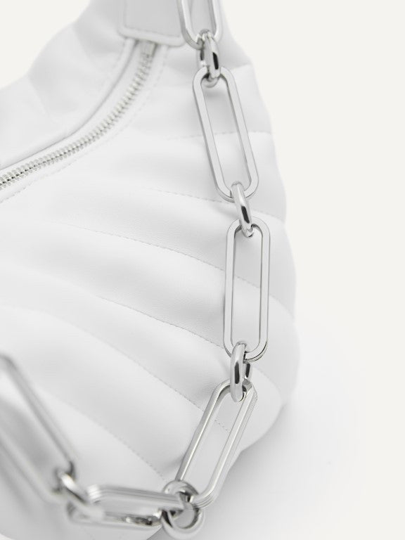 Quilted Shoulder Bag with Chain Strap