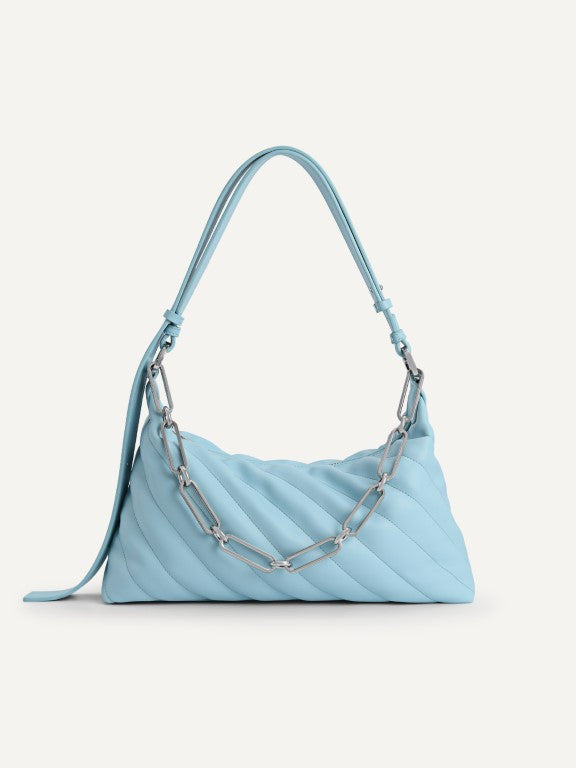 Quilted Shoulder Bag with Chain Strap