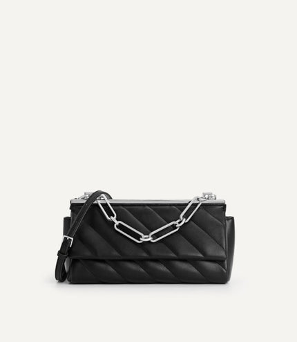 Quilted Shoulder Bag with Chain Strap