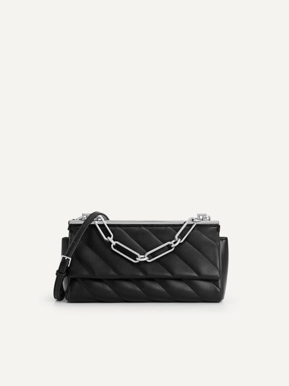 Quilted Shoulder Bag with Chain Strap