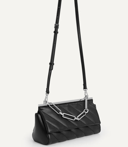 Quilted Shoulder Bag with Chain Strap