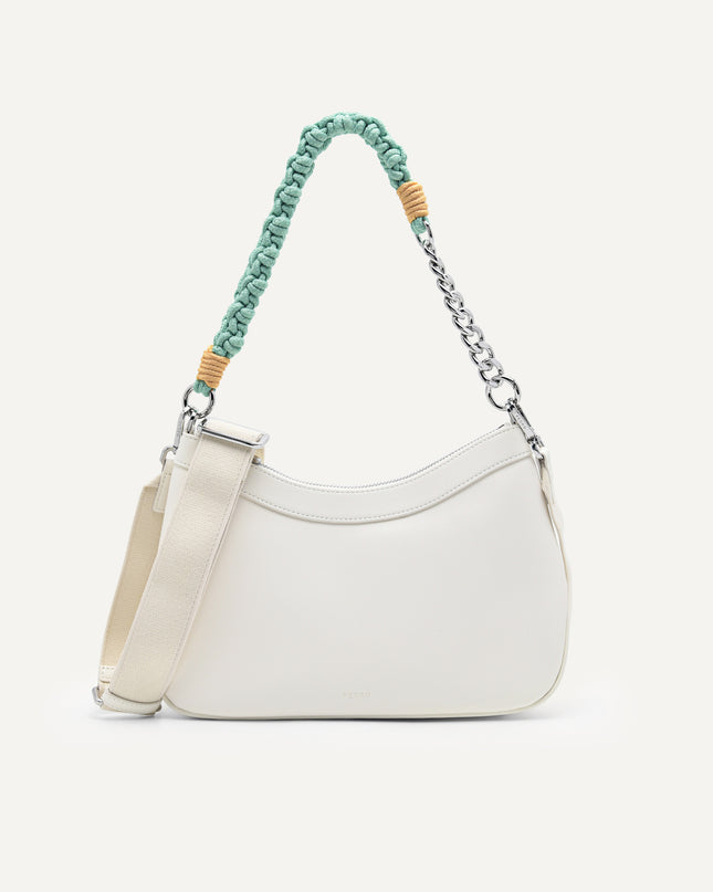 Slouchy Shoulder Bag with Braided Chain