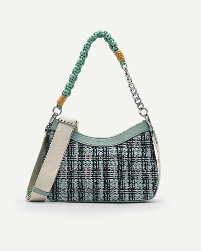 Slouchy Shoulder Bag with Braided Chain
