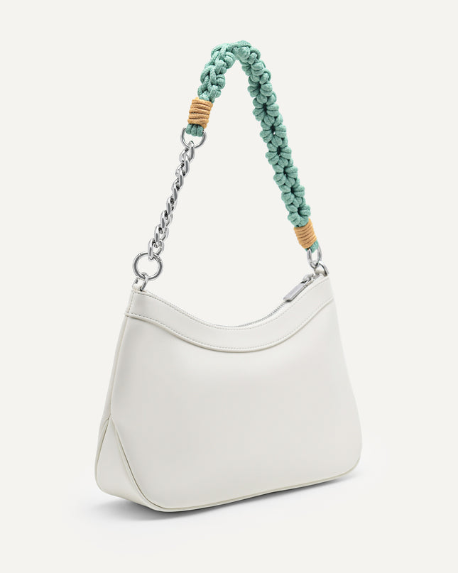 Slouchy Shoulder Bag with Braided Chain