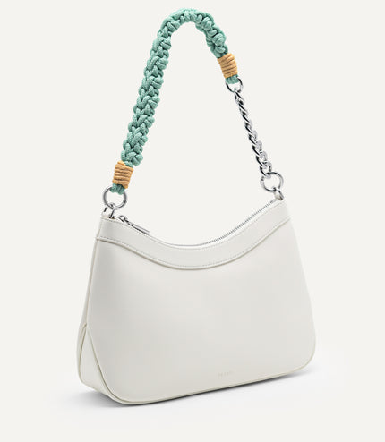 Slouchy Shoulder Bag with Braided Chain