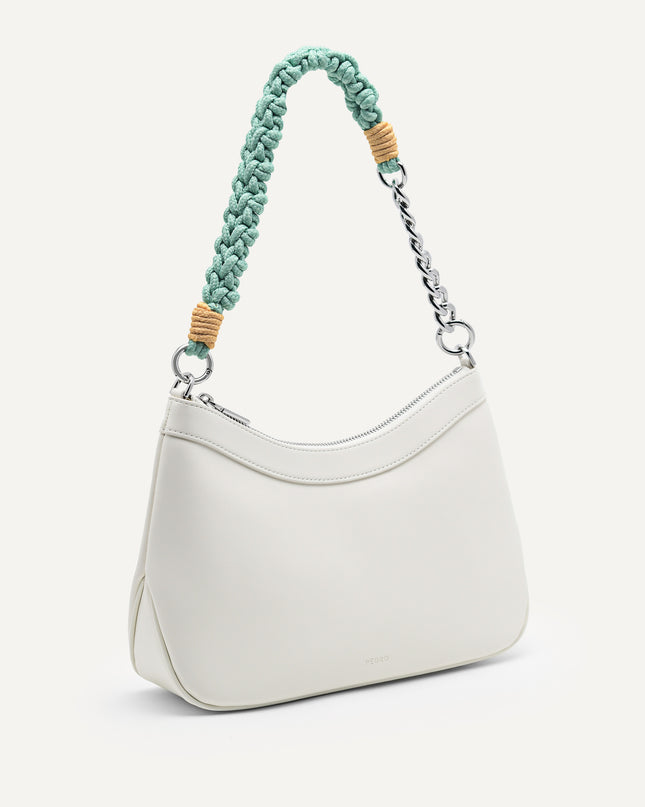Slouchy Shoulder Bag with Braided Chain