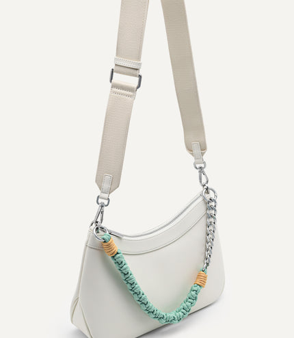 Slouchy Shoulder Bag with Braided Chain